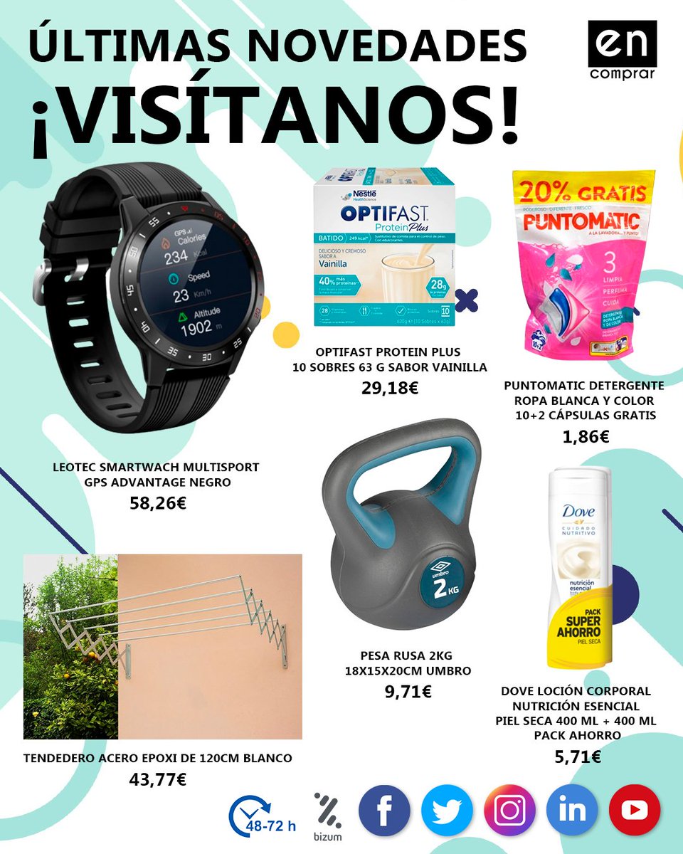 encomprar's tweet photo. ÚLTIMAS NOVEDADES en nuestra web encomprar, esta semana nuevos productos con ofertas especiales, cada semana nuevos productos en todas las categorías.

¡VISÍTANOS!

https://t.co/uCRIzBBwIs

#novedades #ofertas #promos #promociones #encomprar #smartwacth #locioncorporal https://t.co/K9eBe2tg3u