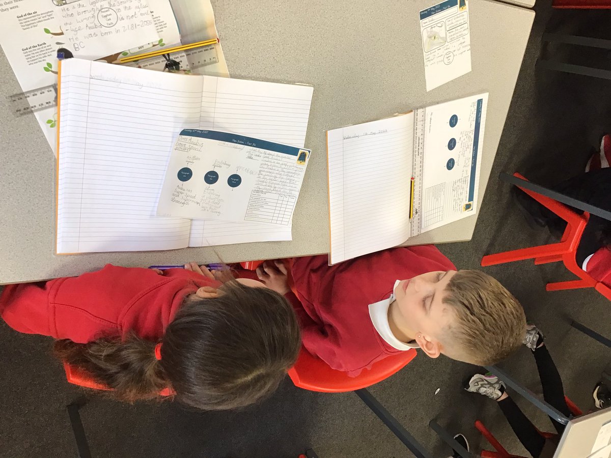 OakfieldY4's tweet photo. Working together to critique our writing plans to get them ready to write our final drafts #oakfieldenglish https://t.co/7YW7JhJ5Qv