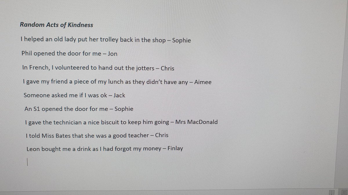 Random acts of kindness from one of our register classes 😇
#ARCkindness
<a href="/knoxacademy/">Knox Academy</a>