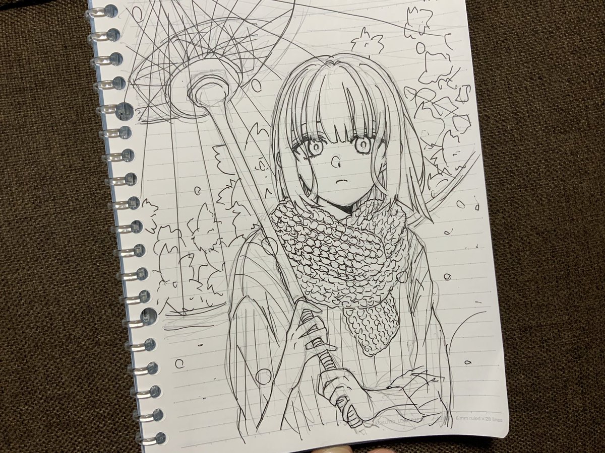 落書き #女の子イラスト #ボールペン画 #アナログイラスト