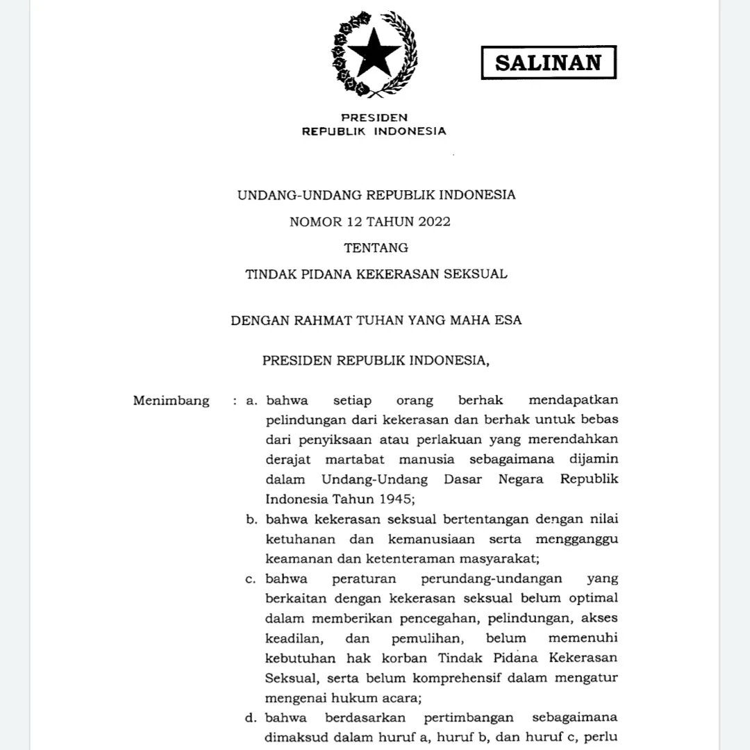 ValentSagala's tweet photo. Setelah perjalanan panjang saya&amp; para aktivis di seluruh pelosok negeri #JMS memperjuangkan, hingga mulai 2019 saya bergabung dg Tim Pemerintah, akhirnya, tepat 9 Mei 2022, UU No. 12 Tahun 2022 disahkan oleh Presiden Joko Widodo. Selamat utk kita semua. #UUTPKS #gerakbersama ❤🇮🇩 https://t.co/xH8Z5pt9b3
