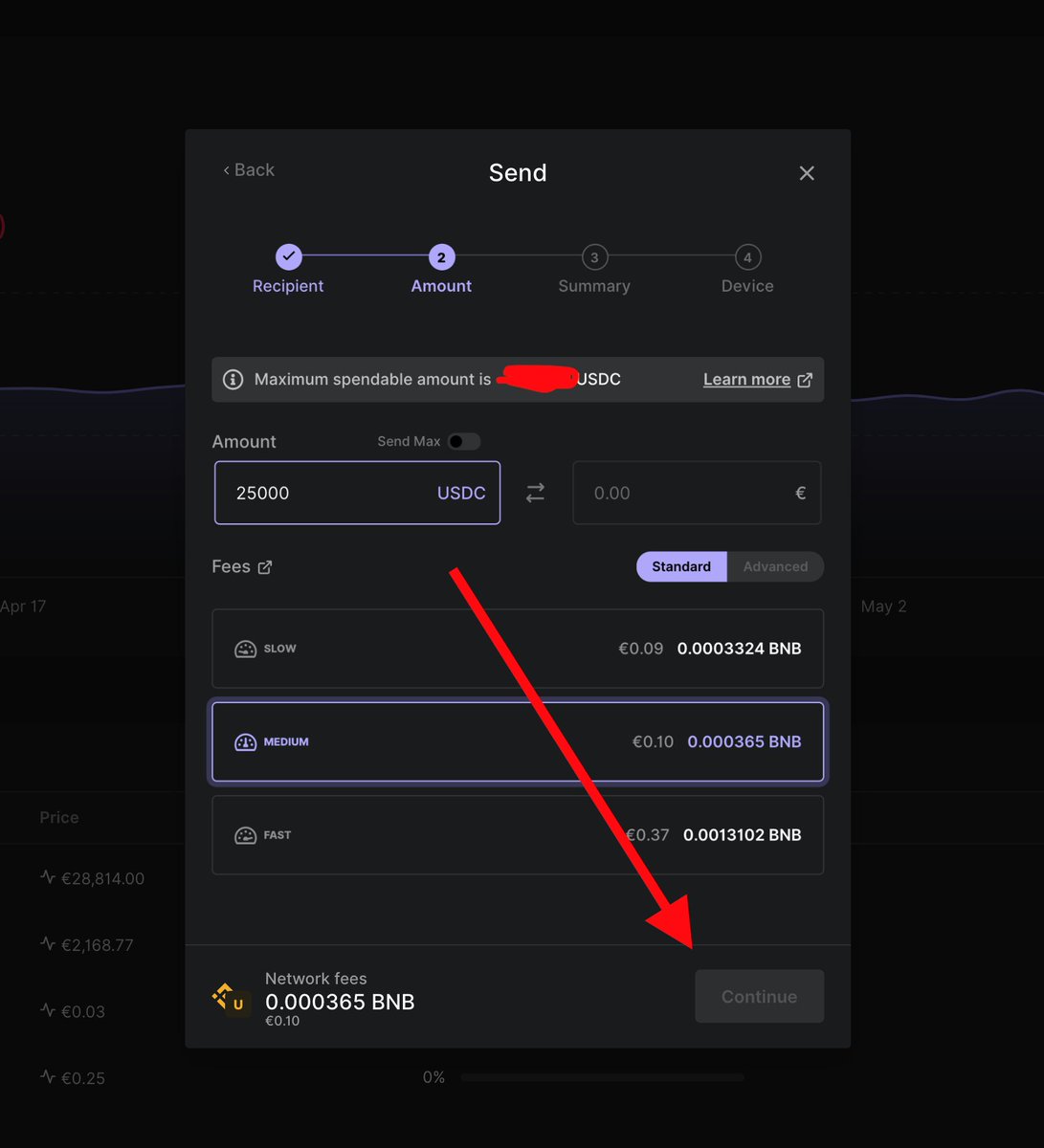 Sauzer01's tweet photo. @Ledger_Support Why am i not able to send USDC using BSC from my Ledger to Binance ? the button is not active and 
#BSC #Binance #usdc #ledger https://t.co/ABen1pJId2