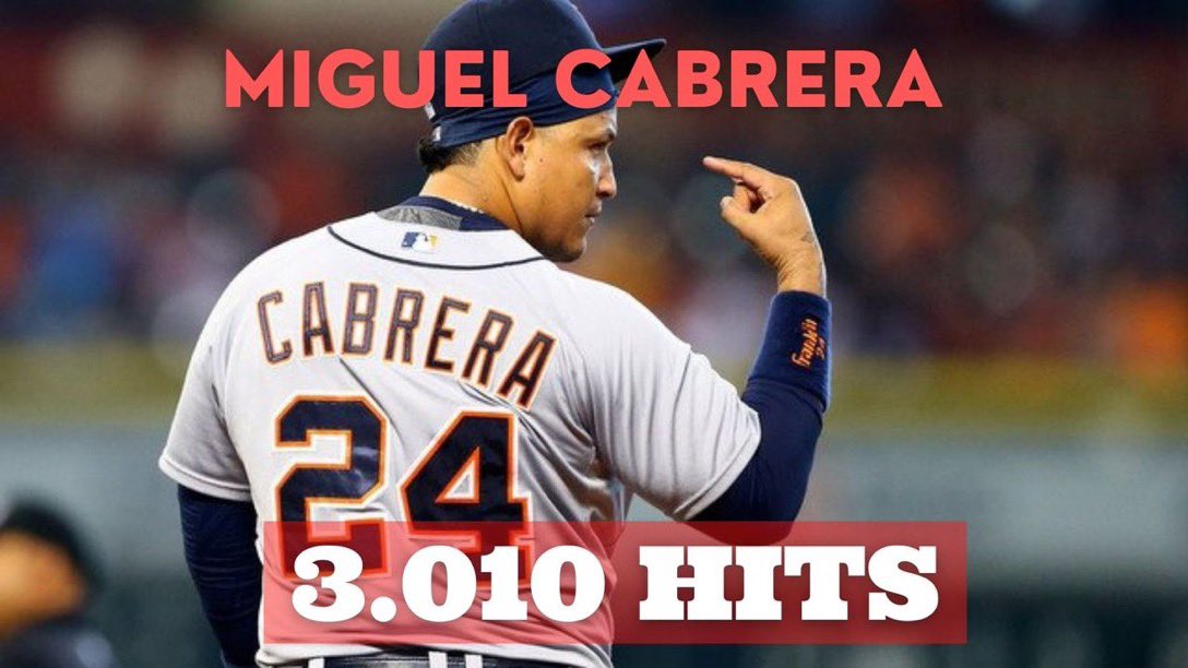 #MarcandoPauta Miguel Cabrera, ayer,conectó su hit 3.010 e iguala a Wade Boggs en el puesto 30 de todos los tiempos. Siguen los triunfos…