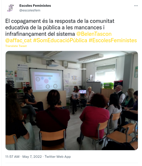 consellereducat's tweet photo. Agraïments, @affac_cat. Les AMPA i AFA ens heu ajudat molt aquests anys amb les retallades en les escoles públiques.

Esteu fent una gran feina sostenint-nos les escoles públiques amb les quotes. Les quotes són voluntàries, però imprescindibles.

Seguim!💪 #SomEducacióPrivada https://t.co/yWDsheK4gP