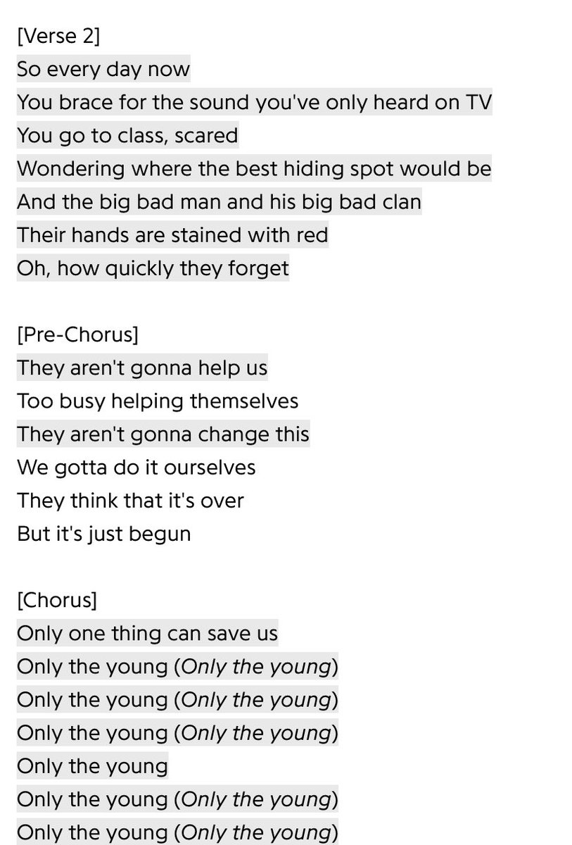 theklmanuel's tweet photo. Taylor Swift’s Only The Young is hauntingly accurate. 😐 https://t.co/vmmTD01asu