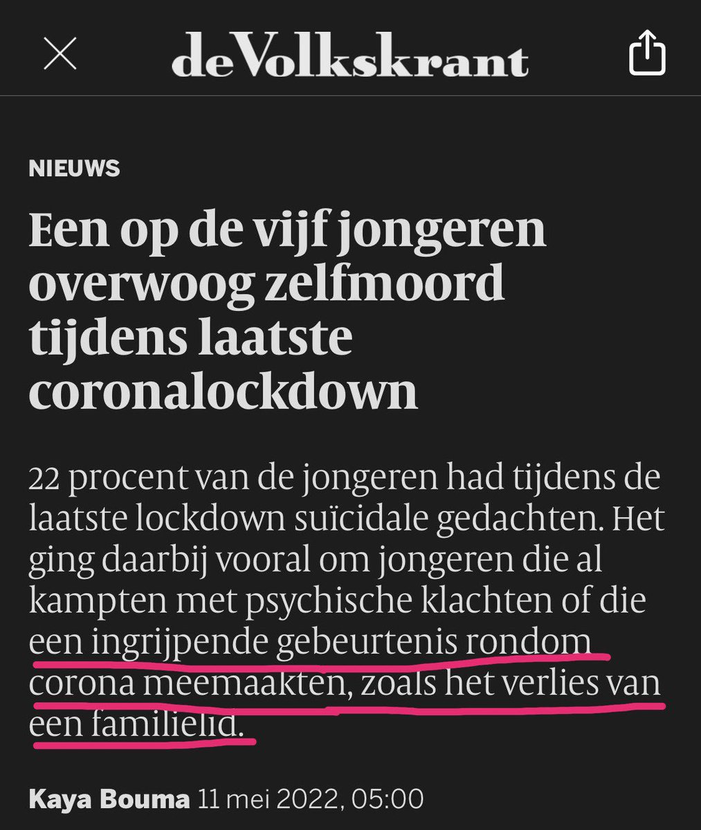 <a href="/mkeulemans/">Maarten Keulemans</a> Voorafgaand aan pandemie en aan eerste lockdown hadden ook al velen dat helaas. En dit zou juist pleiten voor #PREVENTIE, om lockdowns te voorkomen, ipv verspreidingsbeleid. En meesten hadden bv iemand verloren aan corona en ook dat pleit weer voor preventie.