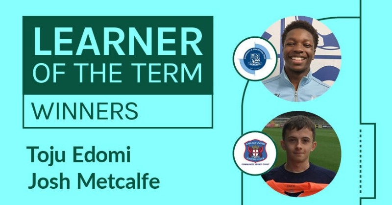 LFEonline's tweet photo. 🏅| @CUFCSportsColl student Josh Metcalfe and @SUFCCommunity student Toju Edomi have been announced as joint winners of the LFE Learner of the Term award for their outstanding academic efforts and contributions to the local community.

#LFEStudyProgramme