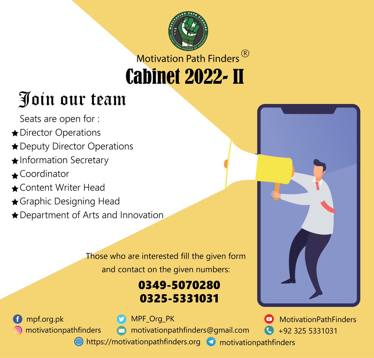 MPF_Org_PK's tweet photo. MPF brings you an amazing opportunity..
If you think that you are able to help humanity to the best of your abilities then its a golden opportunity to unleash your talent ...
https://t.co/QwULLp0y5j

#jobs #app #applynow #art https://t.co/AgHACCHb68
