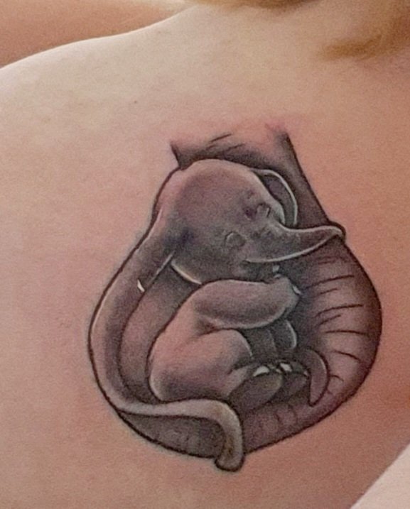 BevSheppard6's tweet photo. My new Dumbo tattoo #babymine #tattoo #loveit #disney #dumbo https://t.co/OZEGPgF5jn