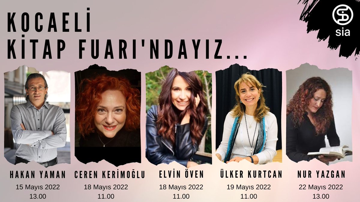 14 - 22 Mayıs 2022 tarihleri arasında 
Kocaeli Kongre Merkezi'nde gerçekleşecek olan 
imza günü etkinliklerimize tüm kitapseverleri bekliyoruz...

@hakanyaman <a href="/jerenimmo/">CEREN 🐕</a> <a href="/elvin_oven/">Elvin Öven Güçbilmez</a> #ülkerkurtcan @nur_yazgann #KocaeliKitapFuarı <a href="/KocaeliBelediye/">Kocaeli Büyükşehir</a>