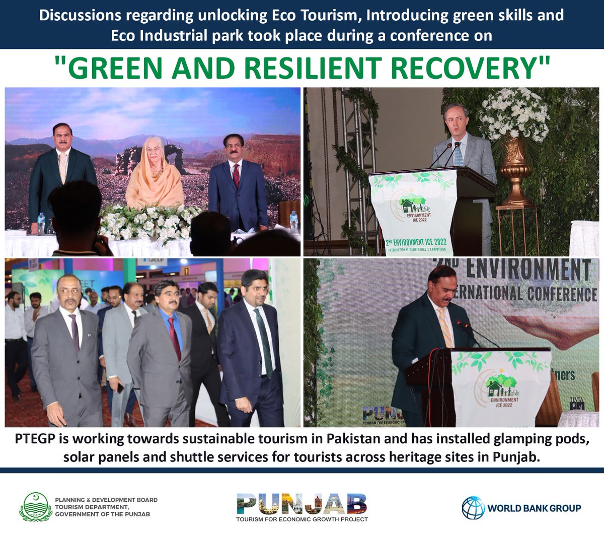 PTEGPOfficial's tweet photo. Conference on "Green and Resilient Recovery" was attended by the representatives of PTEGP. Discussions regarding unlocking Eco Tourism, Introducing green skills and Eco Industrial park took place. PTEGP is working towards sustainable tourism development in Punjab. https://t.co/ErZrHhrXyC