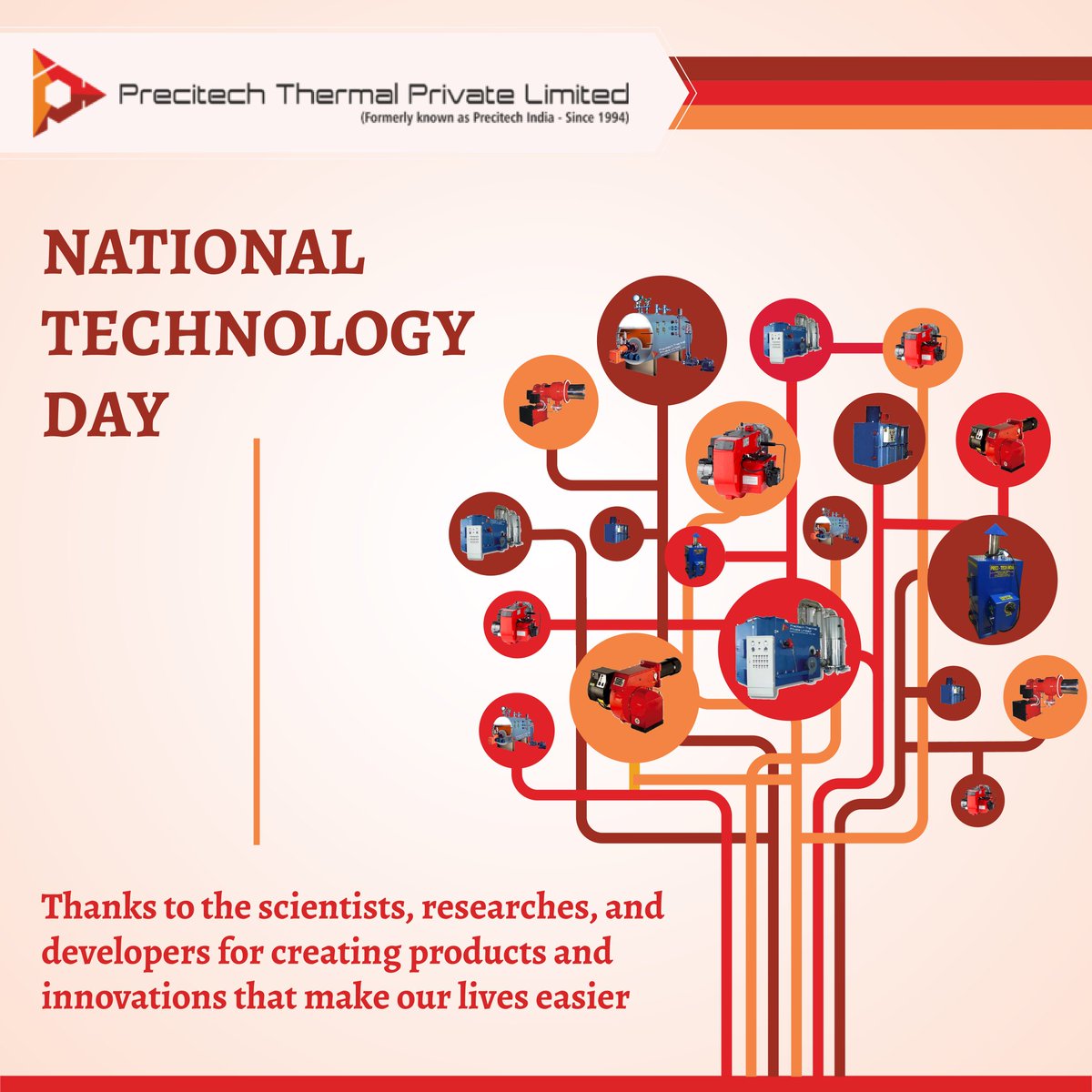 precitech_ltd's tweet photo. On the National Technology Day we at Precitech thank all the Scientists, Researches, and Developers for creating and innovating products that have made our lives easier. 
Wish you a very Happy National Technology Day. 👩‍💻
#PrecitechIndia #NationalTechnologyDay #HeatSynthesis https://t.co/7o9AO6PQll