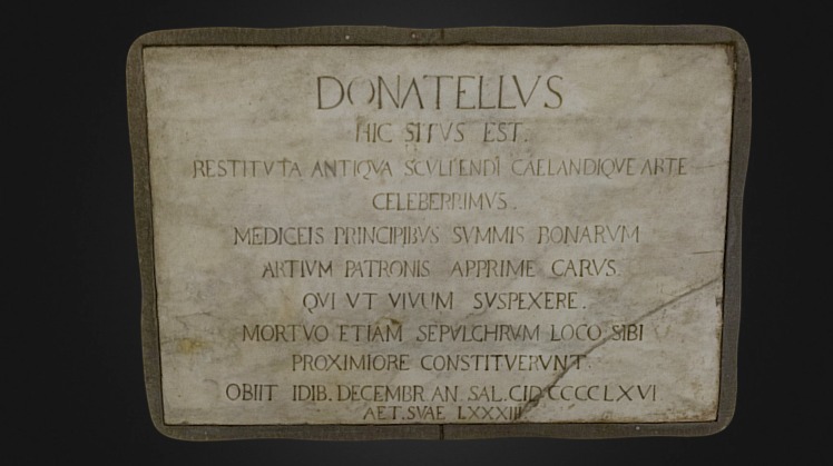 Donato si morì il dì 13 dicembre 1466 e fu sotterrato nella chiesa di San Lorenzo vicino alla sepoltura di Cosimo come egli stesso aveva ordinato a cagione che così gli fusse vicino il corpo già morto come vivo sempre gliera stato presso con l'animo”
#Donatello 
<a href="/palazzostrozzi/">Palazzo Strozzi</a>
