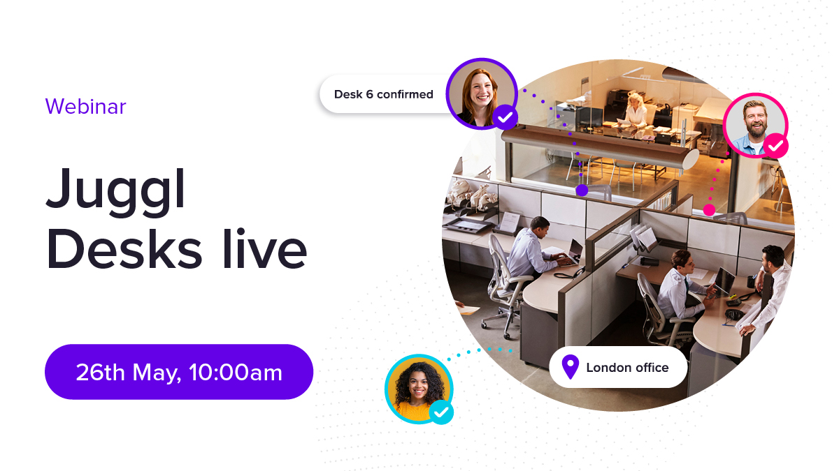 If you are having challenges with managing your desk capacity, join our next Juggl Desks live session and discover how our juggl desk booking software can help. Simply register to join us. ow.ly/5NCE50J18sP #Deskbooking #OfficeManagement #Hybridworking