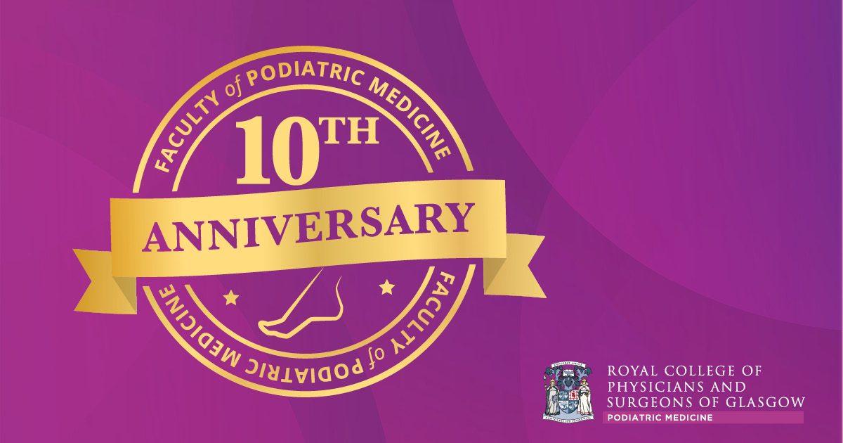 rcpsglasgow's tweet image. Congratulations to our Faculty of Podiatric Medicine, which today marks its 10th anniversary as a Faculty! This anniversary helps to celebrate a decade of achievements while growing into a strong community, centred around education and support for podiatrists.