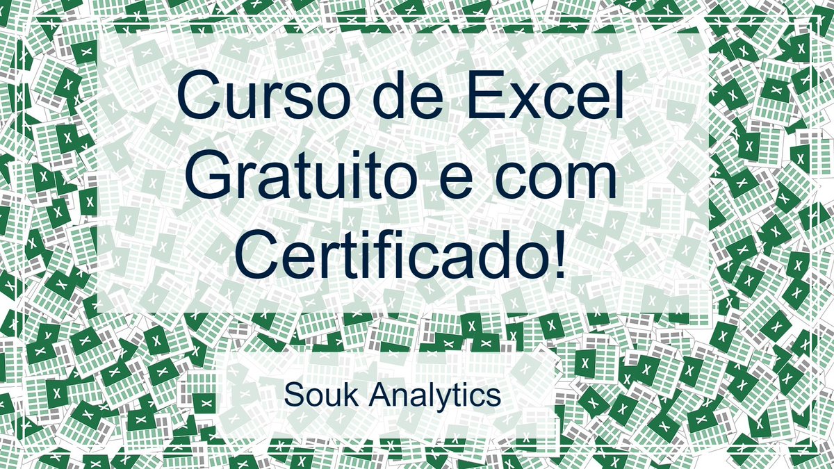 SoukAnalytics's tweet image. Curso de Excel gratuito e com certificado! 😍

Curso  sobre ferramenta imprescindível para quem trabalha com dados, produzido pela Simplifica Treinamentos e ministrado pelo Professor Ítalo Teotônio.

Para garantir seu certificado, faça sua inscrição em: soukanalytics.com/register