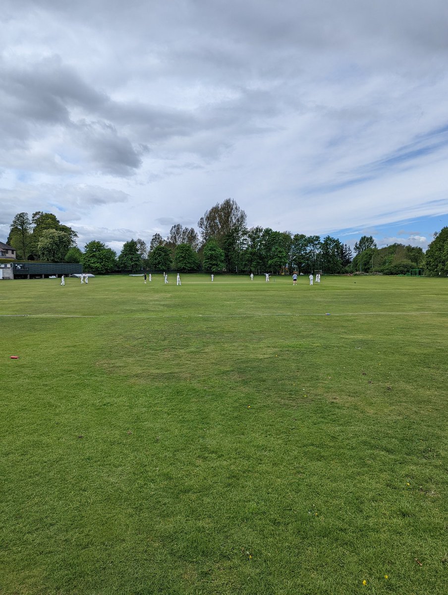 DundeeUniCC's tweet photo. We are at Lochside Park again today playing against @UStACricket 3s. Score is 36 for 1 after 6. Yash and Joe at the crease https://t.co/9mPe7a3Rxa