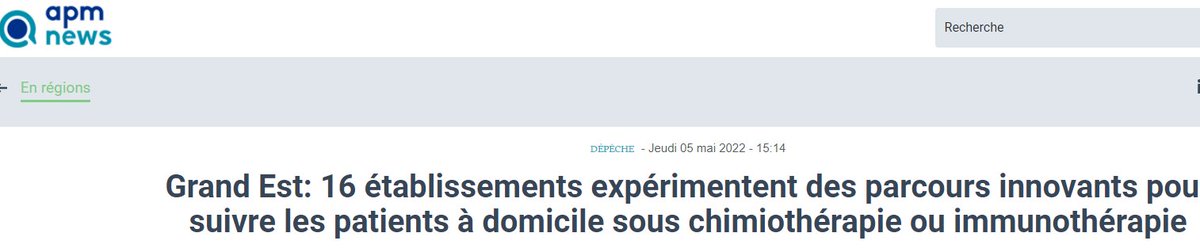 NEON- Dispositif Spécifique Régional du Cancer (@dsrc_ge_neon) on Twitter photo 👍Les 1ers #patients sous #therapie orale ou #immunotherapy du #grandest ont commencé leur #pacours #cancer innovant #AKOdom_PICTO 👍
👉Plus d'info dans l'<a href="/APMinfos/">APMnews.com</a>
Grand Est: 16 établissements expérimentent des parcours innovants pour suivre les pati... apmnews.com/story.php?obje… 👍Les 1ers #patients sous #therapie orale ou #immunotherapy du #grandest ont commencé leur #pacours #cancer innovant #AKOdom_PICTO 👍
👉Plus d'info dans l'<a href="/APMinfos/">APMnews.com</a>
Grand Est: 16 établissements expérimentent des parcours innovants pour suivre les pati... apmnews.com/story.php?obje…