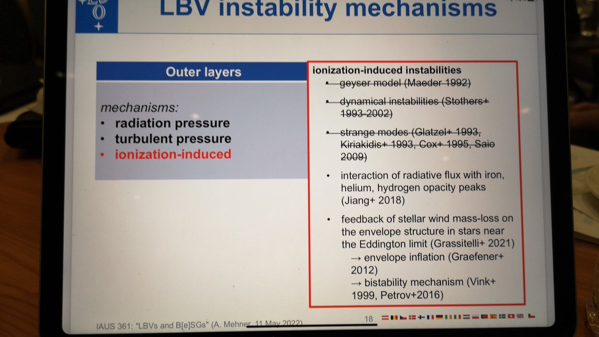 IAUS361's tweet photo. Starting the "unsteady mass loss" session, Andrea Mehner introducing us to the Luminous Blue Variables! Mysterious objects, still not fully understood. #MassiveStars #IAUS361 https://t.co/Fw4vuQGCfm
