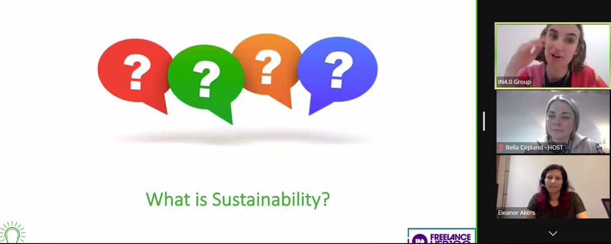 What a fantastic #PeerToPeer session led by Eleanor Akers, one of our own #FreelanceHERs, covering sustainability to the #FreelanceHER100 community.