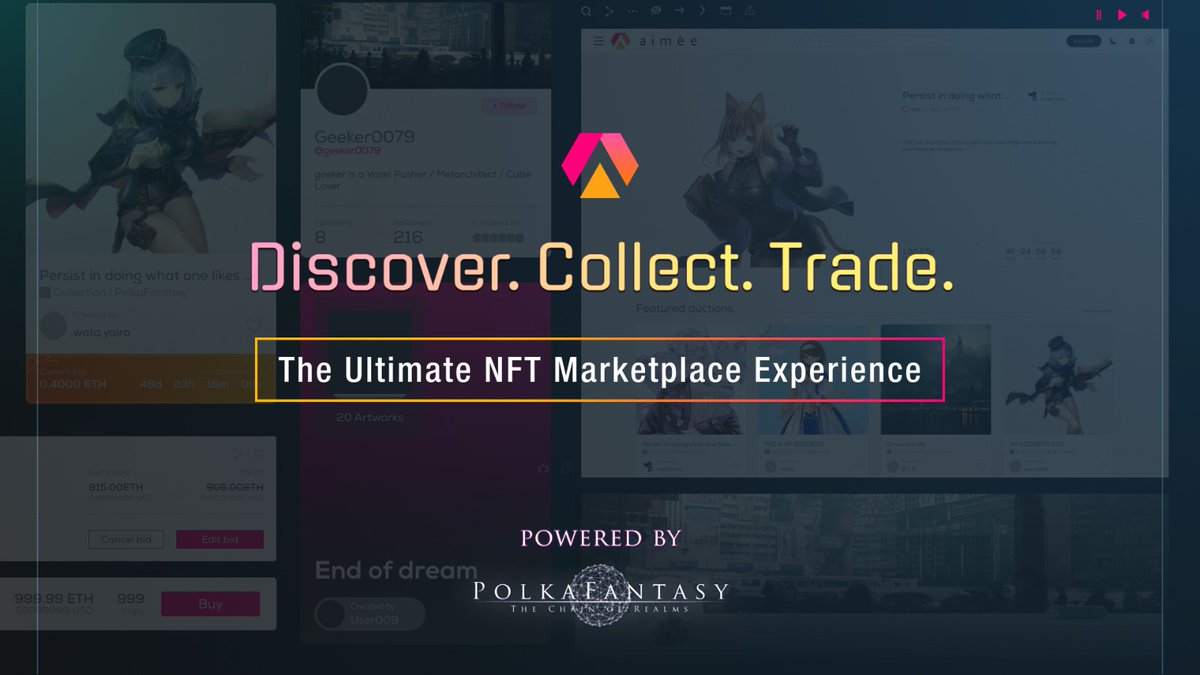 PF_Marketplace's tweet photo. Your new #NFT experience begins here, with #Aimée.

We elevated the #marketplace experience with better design, better elements. You will soon be able to explore exclusive collections with filters and sorting functions, group your NFT collectibles in panoramic view.

Stay tuned🔥 https://t.co/WNeJYw0Pc7