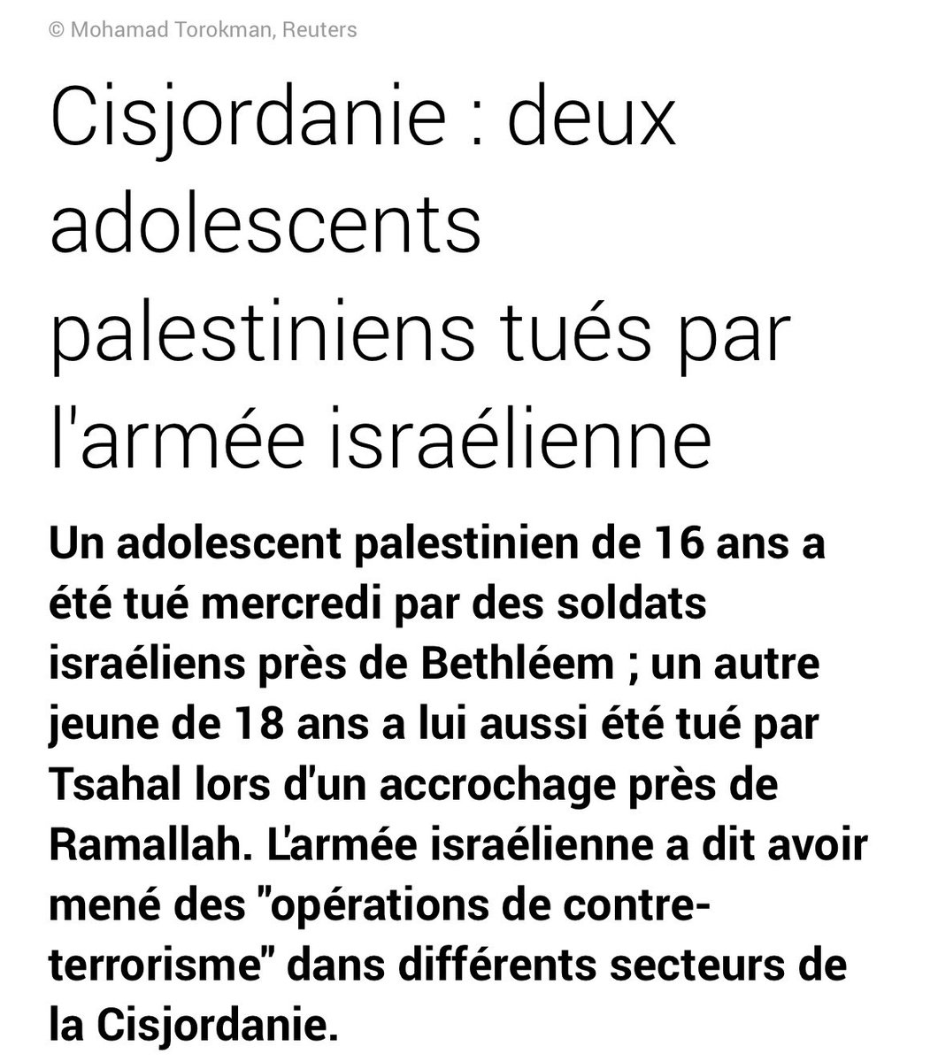 AFP, Reuters et France24 sont forcément des islamogauchistes. Mais l'État d'Israël c'est quoi ? Le contraire ? Des judéofascistes ? <a href="/SoledadBravo51/">Lucien51</a>