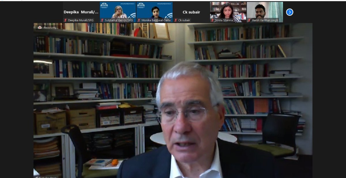 SPG_In's tweet photo. Super excited to have Prof. Nick Stern of @LSEnews and formerly @WorldBank speak to our fellows as part of #SPGNetZero #Climatechange #NetZero https://t.co/O93AZnlSBe