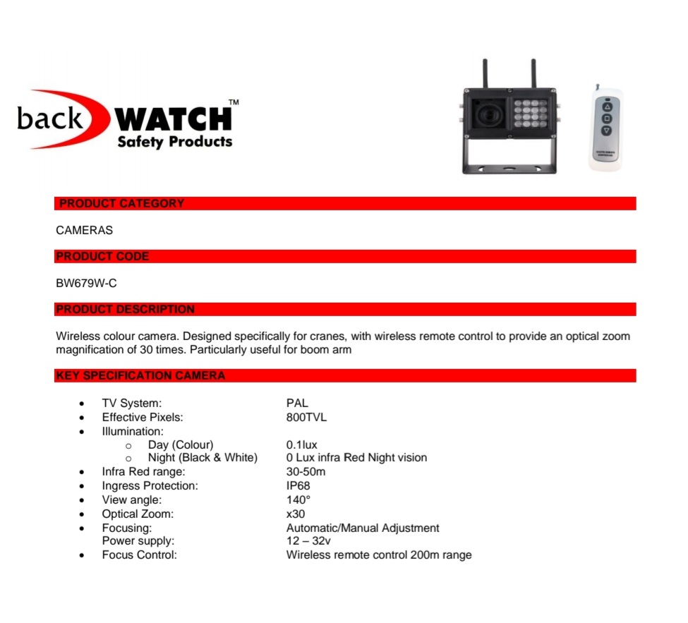New Crane Camera has been added to our range. Particularly useful for boom arm. #cranes #cranecamera #cranelife #safetyfirst