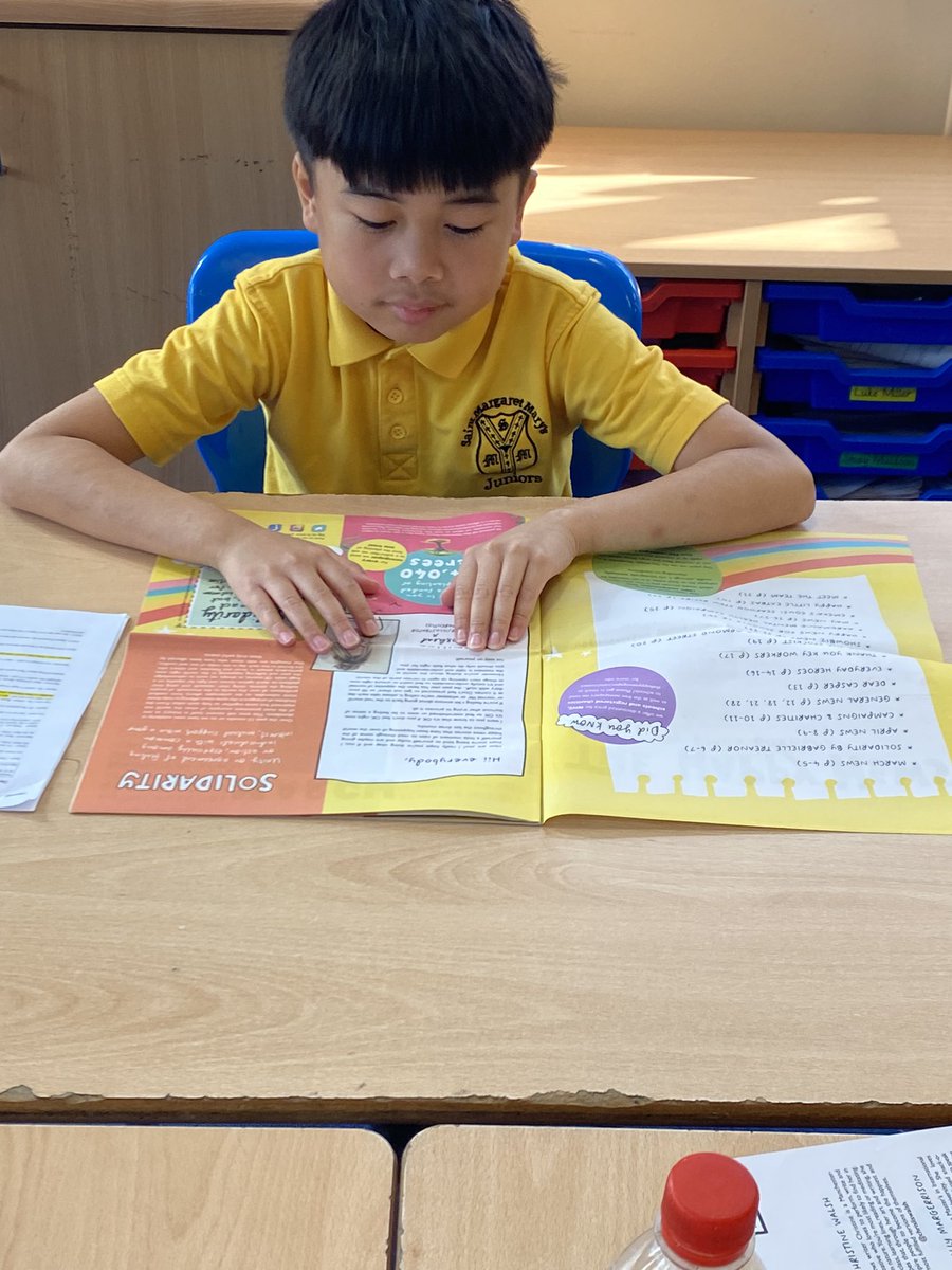 smmjjnr's tweet photo. The children in 5KN have loved reading the @HappyNewspaper_ in preparation for writing their own newspaper next week! 📰📝✨ #SMMJEnglish #NewspaperWriting https://t.co/GBg0PUl540