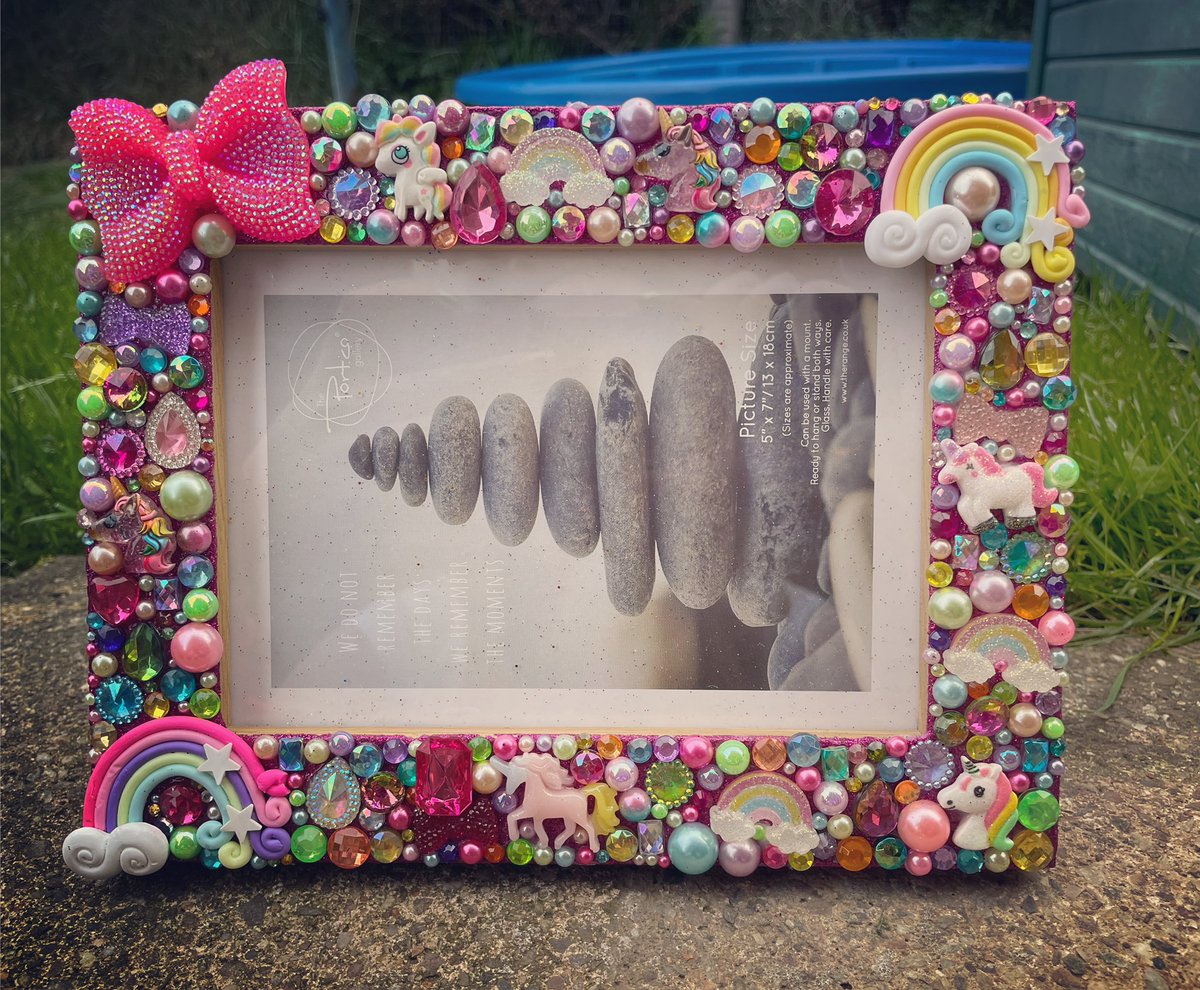 NatalieEdex's tweet photo. Who doesnβt love a little bit of colour and sparkle?? ππ #shiningshimmeringsplendiddesigns #customphotoframe #rainbow #unicorns #fantasy #sparkleandshine #glitter #rhinestones #embellishments #etsy #etsyuk #etsyshop #etsyseller #etsygifts #etsyhandmade #smallbusiness https://t.co/ROSw5AyDUN
