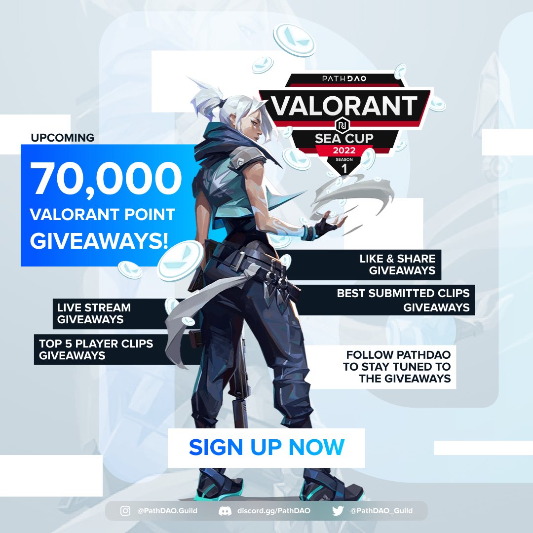 VirtualsGG's tweet photo. 70,000 VALORANT Points are up for grabs throughout the PathDAO VALORANT SEA Cup - whether you're competing, watching or if you're just a Valorant fan!
Stay tuned and look out for each giveaway announcement on our socials!
#VALORANT #PathValorant #PathFam https://t.co/SMGpkuRuQB