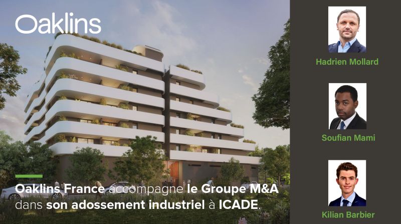 Les équipes d'<a href="/OaklinsFrance/">Oaklins France</a>, pilotées par Hadrien Mollard sont heureuses d'avoir accompagné les dirigeants de <a href="/MetApromotion/">Groupe M&A</a> dans ce projet d'adossement industriel challengeant, à <a href="/Icade_Officiel/">Icade</a>.
👉bit.ly/3wnISJG