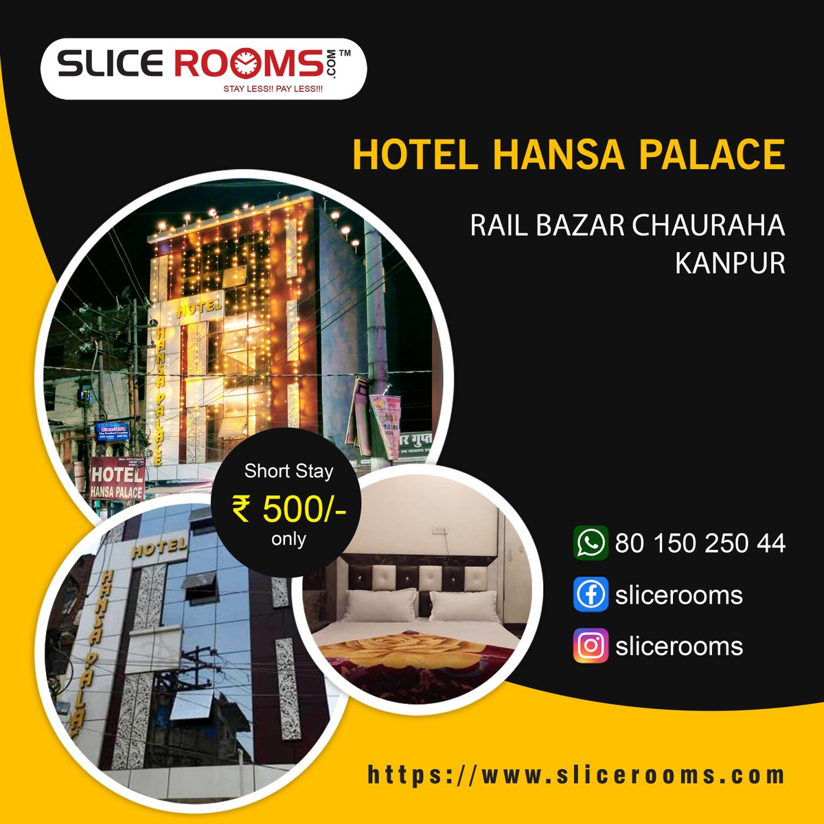 slicerooms's tweet photo. "Hotel Hansa Palace, Kanpur is now available for short stay. To book this Hotel visit the following link. https://t.co/hWbk3pWtSj

₹ 500/- only." https://t.co/avGhJVbNNu