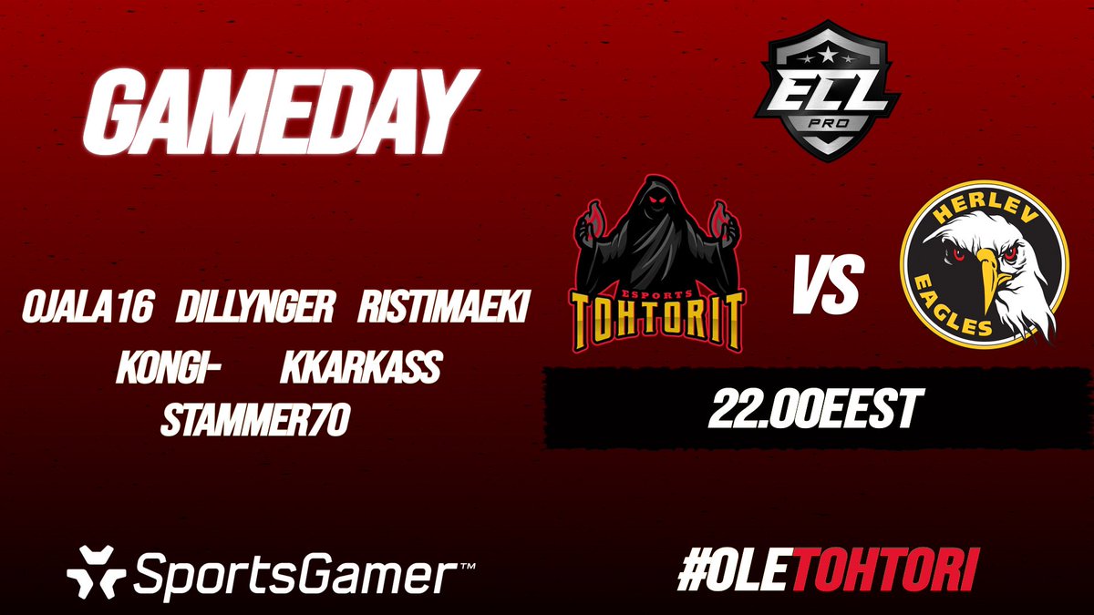 ROUND 1 CONTINUES! 🧙🏽‍♂️

We are 0-2 down at the moment and today it is time to level the series!

⏰ 22:00 EEST (2 games)
🆚 <a href="/HerlevEashl/">Herlev Eagles NHL</a> 
ℹ️ Series 0-2 🦅
🎥 twitch.tv/ojala16

<a href="/SportsGamerGG/">SportsGamer</a> #ECL22Spring #NHL22 #esports #kouvolanlakritsi #MukanaWilhelm #OleTohtori 🧙🏽‍♂️