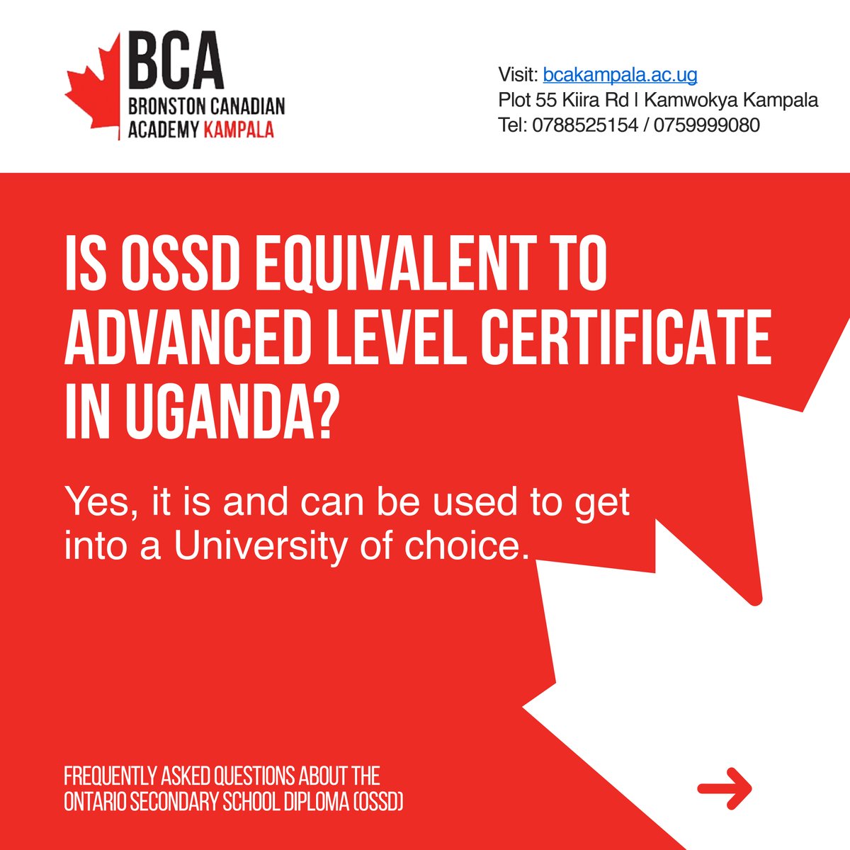Bronston_Kla's tweet photo. Q&amp;ASessions : ''Is OSSD Equivalent To Advanced Level Certificate in Uganda?'' YES!   #Admission is Ongoing. Visit our offices at Plot 55 Kiira Road or Call/Whatsapp +256788525154. #RegistrationOpen #signup #admissionsopen2022 #OSSD #ontariocanada #studyincanadanow https://t.co/kohg6fl3Hc