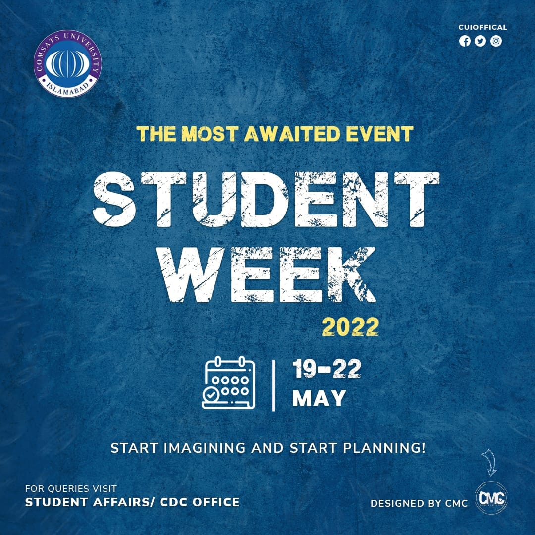 CUIofficial's tweet image. Student week is all set to commerce from 19–20 May. Consisting of academic, intellectual &amp;amp; sporting activities with lot of entertainment &amp;amp; fun. A platform where students get to showcase their talents &amp;amp; skills as well as explore &amp;amp; develop esprit de corps. 

#CUI #Studentweek