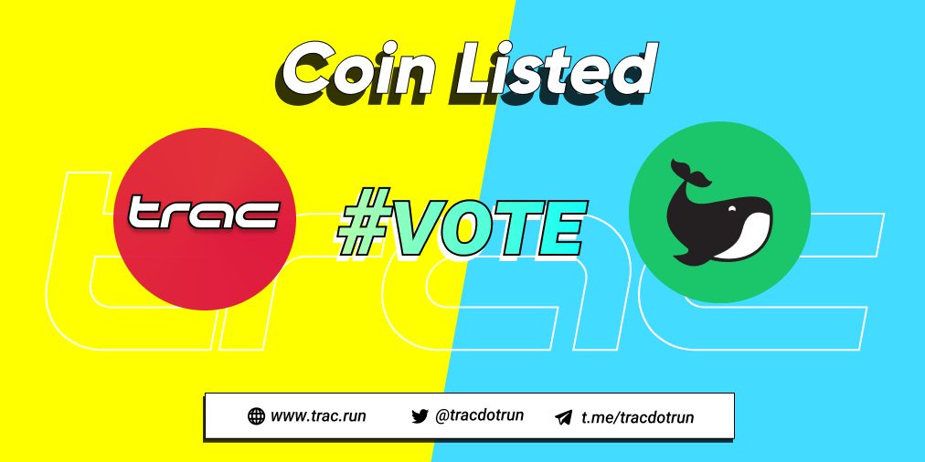 airdropradar_io's tweet photo. TRAC is now listed at https://t.co/Fwcny8uX92 @WatcherGuru Please Vote for #TRAC on their website here: 

➡️https://t.co/0h9EiAMtxQ 🟡🔵

#MoveToEarn #watcheguru #coinlisting #vote #Move2Earn #m2e https://t.co/vAfQopZymY