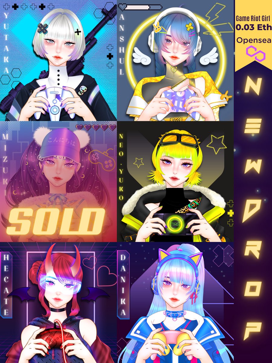 🔥Drop This week's🔥
🎮𝗚𝗔𝗠𝗘 𝗥𝗜𝗢𝗧 𝗚𝗜𝗥𝗟🎮
#052-#057  Price:0.03 $WETH #Polygon

🕹opensea.io/collection/myr…

🎮Discord⤵️
discord.gg/urjUCdQUbk 

#MRGFam #NFTCommunity #NFTs #nftcollectors #NFTdrop #AnimeNFTs
x.com/Jeloy_Inkblood…