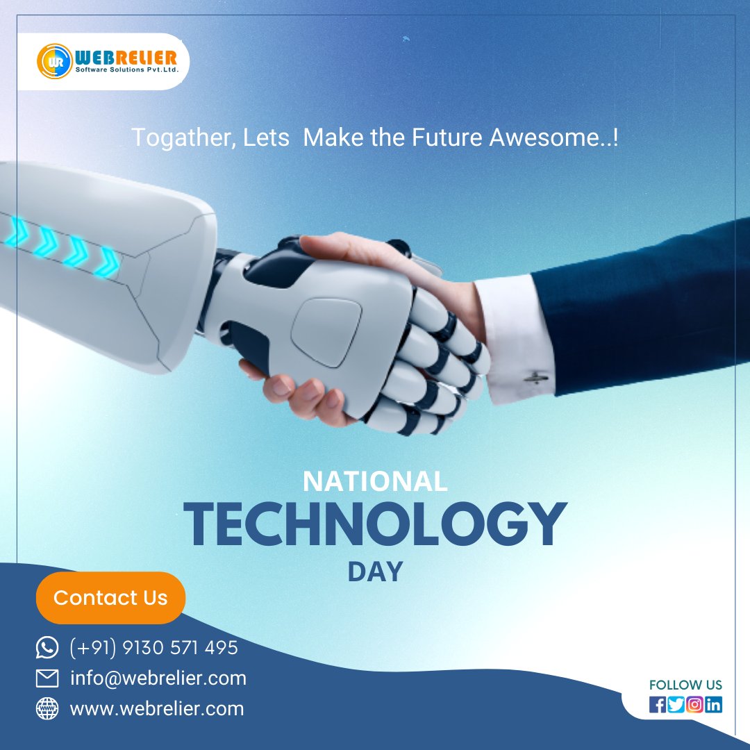 webrelier's tweet photo. NATIONAL TECHNOLOGY DAY
.
.
#technologyday #nationaltechnologyday #tech #webrelier #softwaredevelopment #websitedevelopment #appdevelopment #appdevelopmentcompany #internshipprogram #internship #corporatetraining #career #careergoals https://t.co/giBnmT32E0