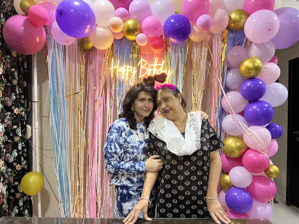 It was triple celebrations - 1. Bcoz she came home frm the hospital. 2. Bcoz her coming home was as good as Eid. 3. Ofcourse , her birthday. Thank you everyone for sending love & prayers for her. Happiest Bday to my Mommy dearest … My Life , My world , My Everything ❤️🧿