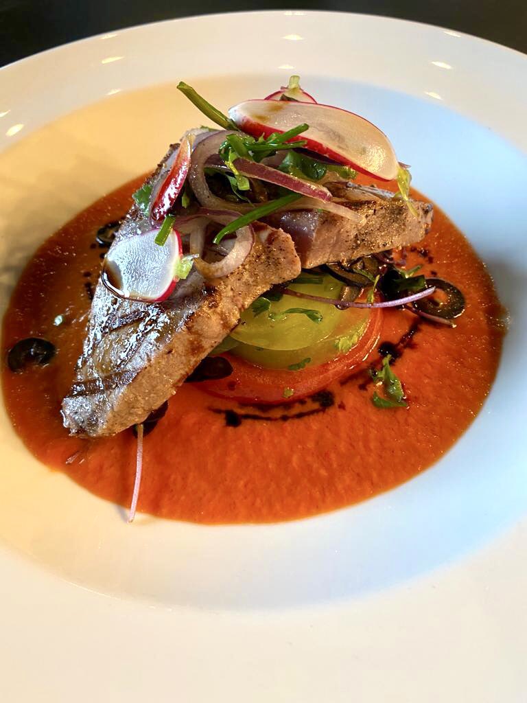 On our NEW SPRING MENU…Grilled Blue Fin Tuna Loin with Samphire, Heritage Tomato, Red Onion, Black Olive Crumbs, Balsamic Glaze and Chilled Tomato Sauce.

#RecipeOfTheDay #food #yummy #hernehill #dulwich #Brixton #london #fish #tuna #southlondon #londonrestaurants #londonfood