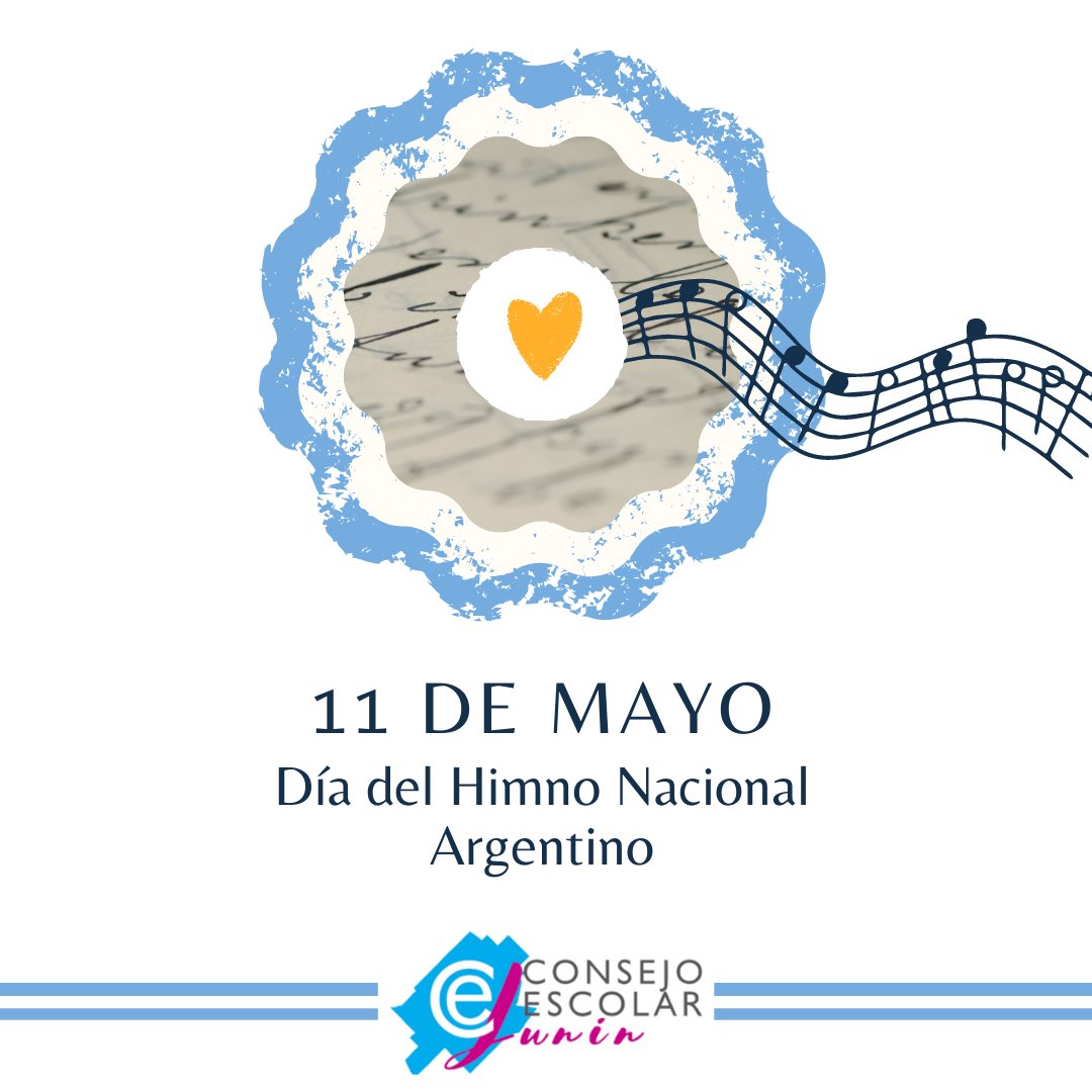 ce_junin's tweet photo. 🗓️ 11 de Mayo | Día del Himno Nacional Argentino 

Hoy conmemoramos el Día del Himno Nacional Argentino. Sus estrofas siguen sonando a viva voz y con orgullo en nuestros corazones 🇦🇷 https://t.co/bVK9xBrnG4