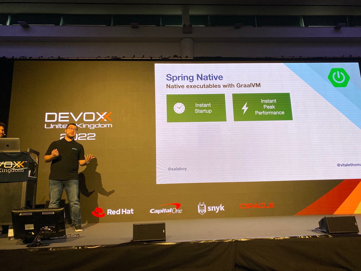 wiggitywhitney's tweet photo. @salaboy and @vitalethomas absolutely crushed their DevoxxUK presentation this morning! #bringbackthefunc
@KnativeProject @springcloud https://t.co/7fXoEL0bEQ