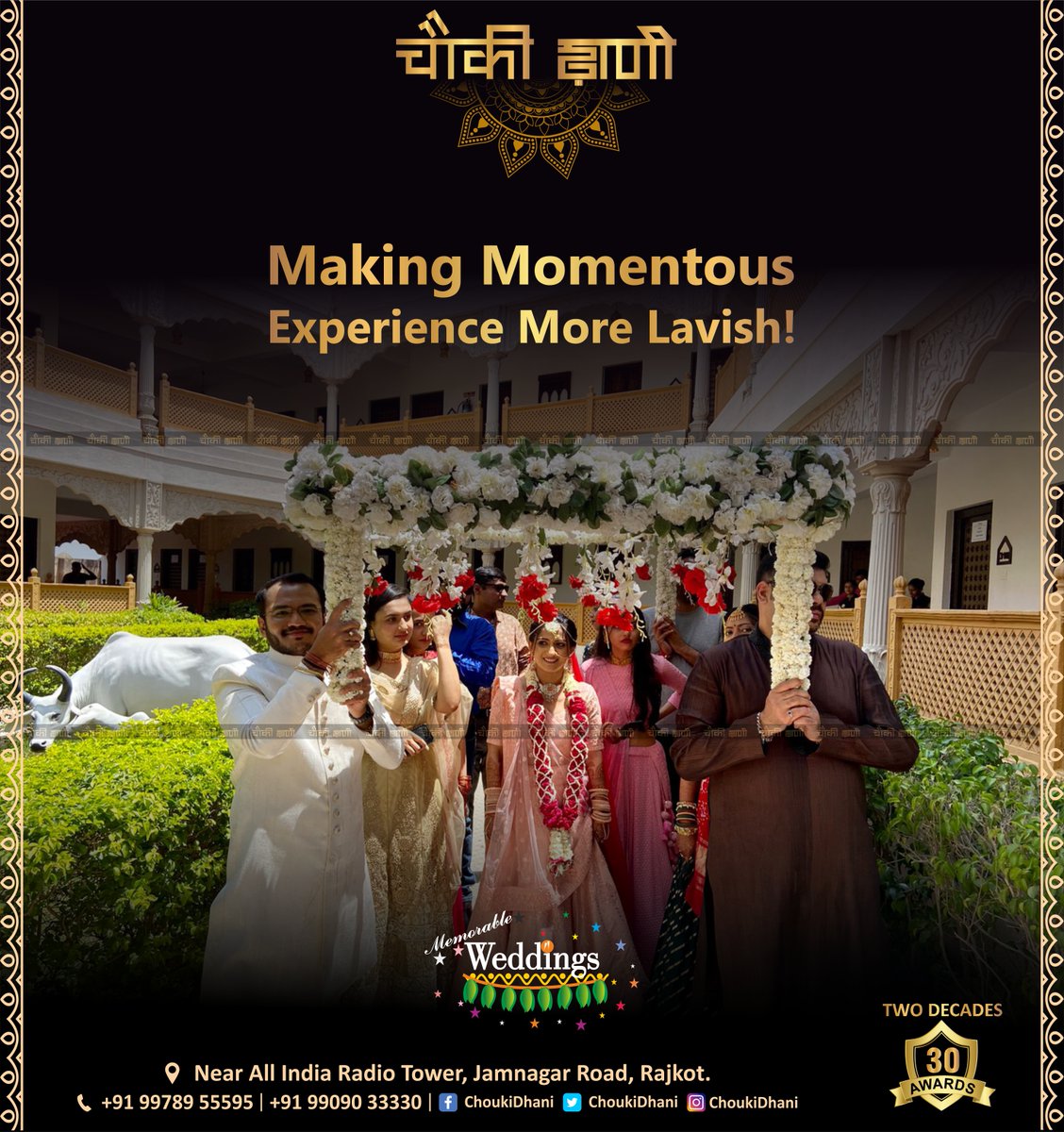 ChoukiDhani's tweet photo. Just step into Chouki Dhani and see your Dream Wedding coming true.

#choukidhani #resort #bestingujarat #wedding #life #love #occasion #DreamWedding #fantasiesoflife #togetherforever #bestforoccasion #familycelebration #royalwedding #weddingfunction #bestresort #bestintown https://t.co/cUGFwwm1pU