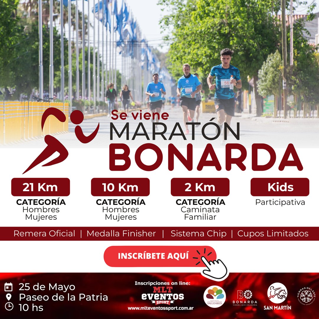 FM103sm's tweet photo. El próximo 25 de Mayo se realizará en el departamento de #SanMartín la 2da edición de la Media Maratón 21K “Bonarda, Tierra que Enamora”.

Info de inscripciones en la nota
https://t.co/dizGcOwSuC https://t.co/8QyKpq5m0P https://t.co/5efCplYBPK