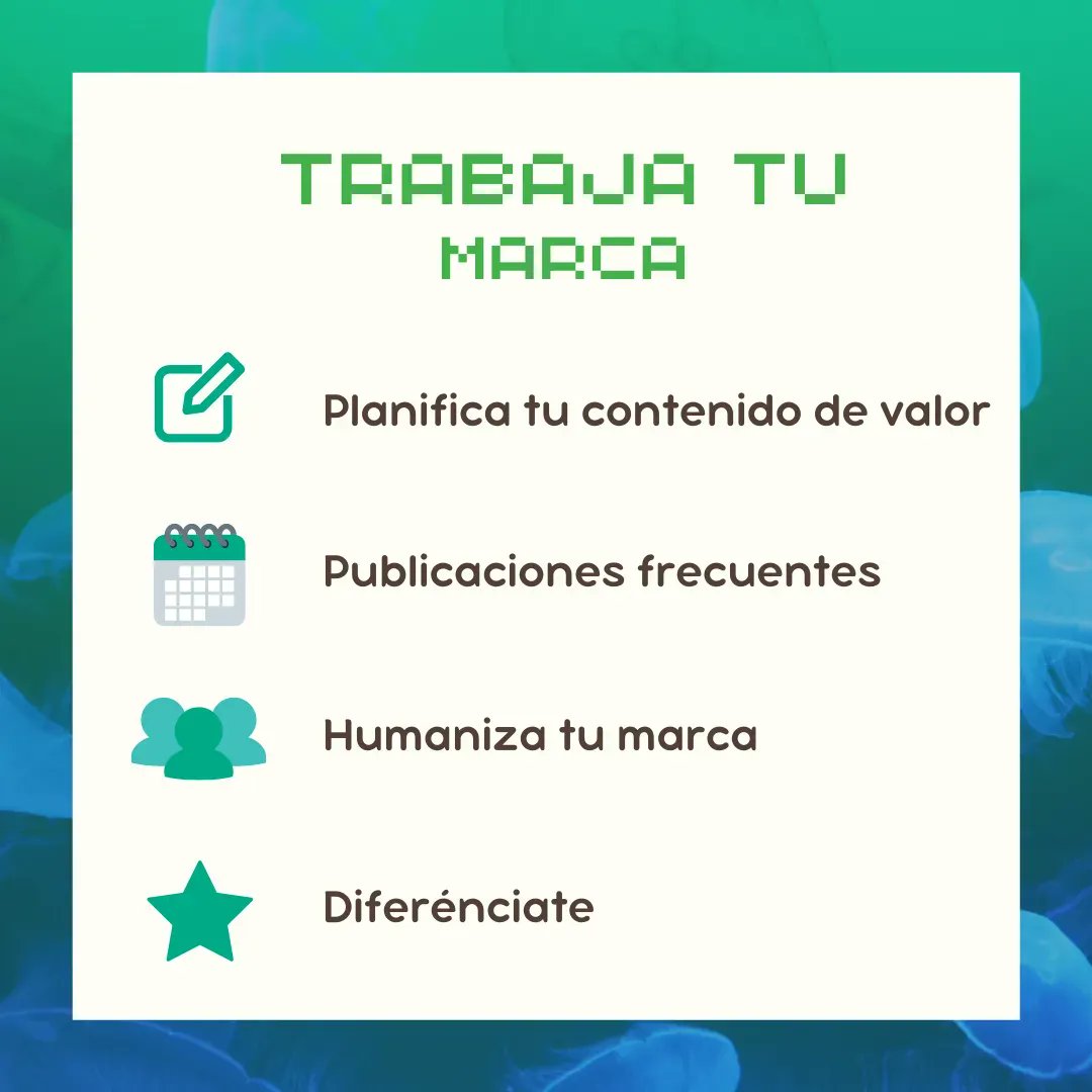 Jellyfishagency's tweet photo. La marca personal hay que trabajarla día a día.
Te dejamos 4 consejos que seguimos en #jellyfishageny
#dejatepicar
#corrientedigital https://t.co/yUkxt4U2xH
