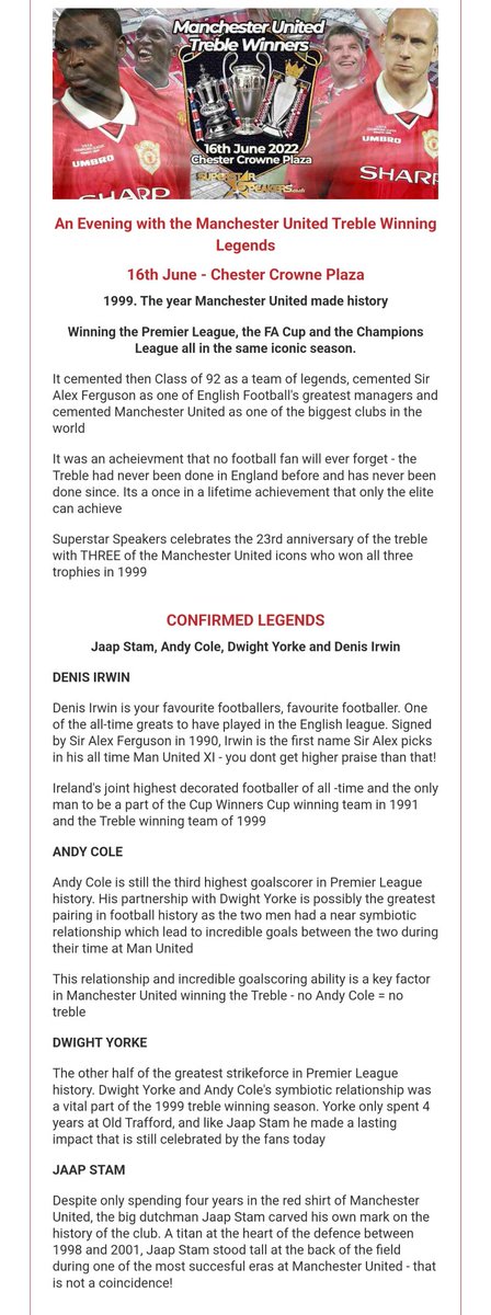 Anyone fancy Winning FREE tickets for this?

facebook.com/events/3169053…

Follow and RT

#MUFC
#MufcLegendsComp

(DM if u can give me a lift too) 
<a href="/SuperstarSpeak1/">Superstar Speakers Events Ltd</a>