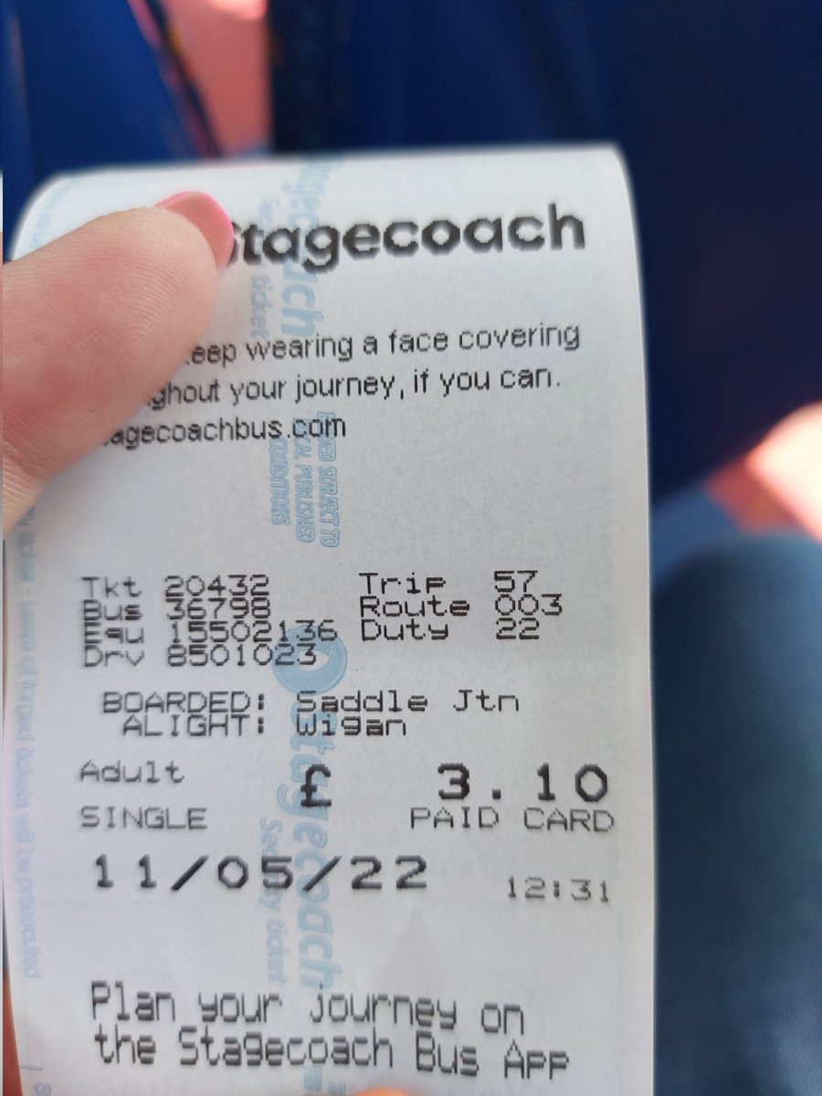 MrsBoyd2506's tweet photo. Is this a piss take?? @WiganCouncil @StagecoachGM £3.10 for a single bus fare from Aldi in Newtown to Wigan. No wonder no-one wants to use public transport. Daylight robbery. Was bad enough at £2.10 but you've whacked it up by a quid. Absolute joke. https://t.co/Upo4SIiBdG