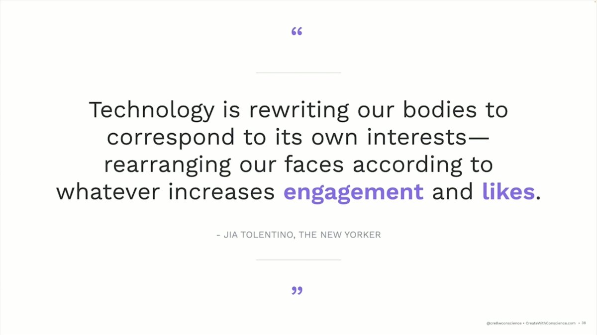camidesign's tweet photo. Heavily resonated with @bsonefeld's #Config2022 presentation about the importance of creating with conscience and building technology that respects people’s time and emotions. So eye-opening and well delivered @cre8wconscience https://t.co/jZ6F8XYOjk