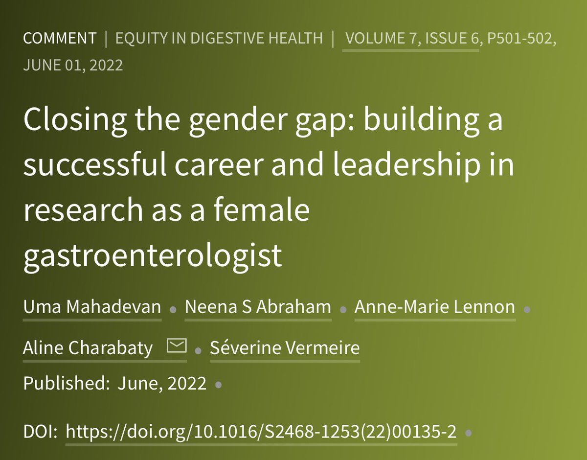 #WednesdayWomen💪🏽

A true privilege collaborating w🌟scientists
@LancetGastroHep #GenderDisparity series 

👩🏼‍⚕️Closing the #GenderGap in #research #leadership

🔆How to
💎Secure your 1st grant
💎Build a team
💎Choose mentors & sponsors
💎Elevate other👩🏻‍🔬🧑🏿‍⚕️

🔗doi.org/10.1016/S2468-…